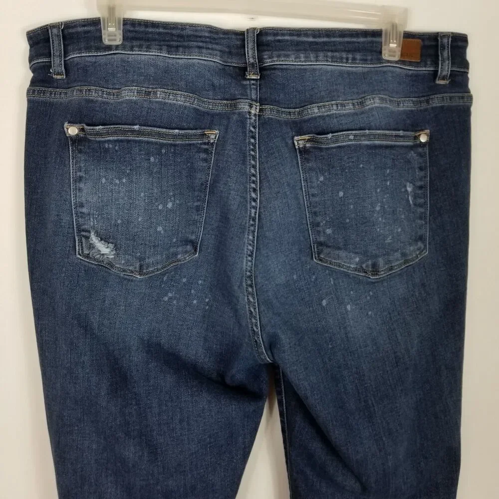 Judy Blue Women Plus Boyfriend Fit‎ Jeans Sz 20W Distressed Blue High Rise City